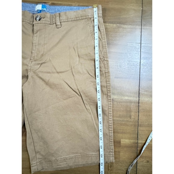 Men's Khaki Chino Shorts Classic Flat Front Casual Summer Cotton - Picture 4 of 5